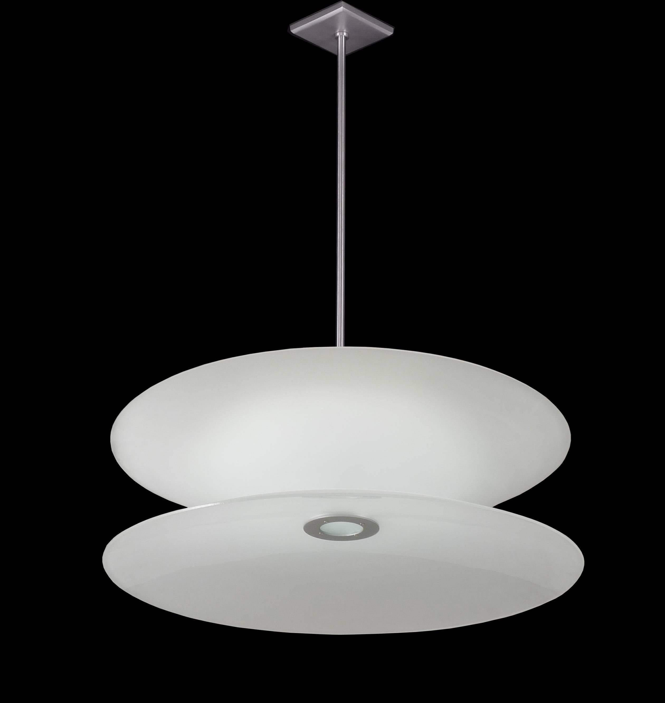 LED glass pendant with up and down light control on separate circuits, 32