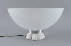 Large Bowl Lamp with Spiked Aluminum Base