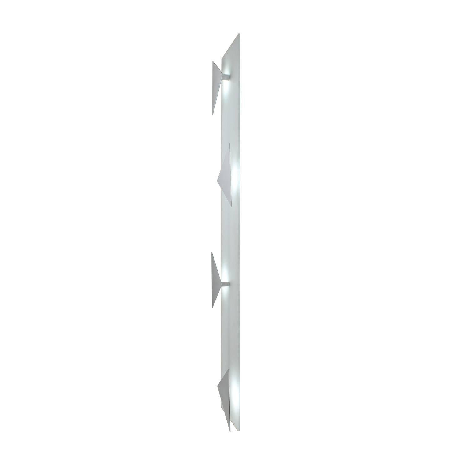 American Mid-Century Modern Style Wall Art Sconce Light White Glass with Triangles For Sale