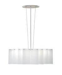 Art Deco Style Oval Shaped Chandelier with Overlapping White Glass Panels