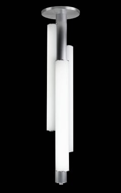 Triple White Glass Cylinder Ceiling Pendant Light in Art Deco Style