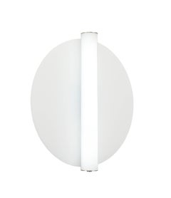 Minimalist Round Glass Wall Sconce with Glass Cylinder in Machined Aluminium