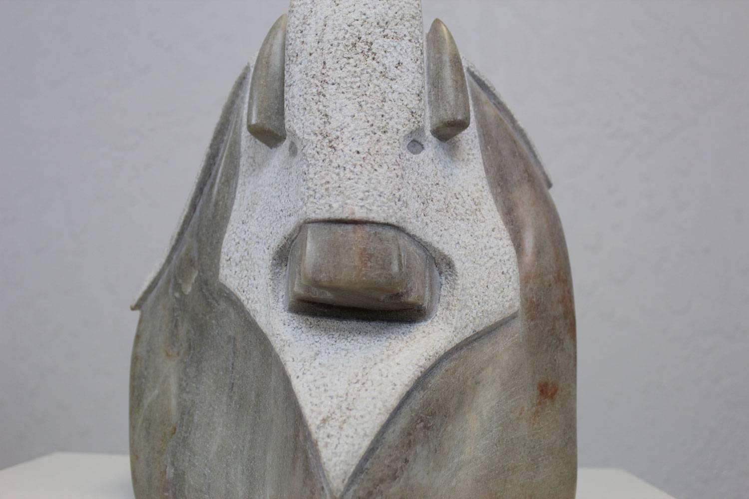 Late 20th Century Victor Vigil Buffalo Head Sculpture For Sale