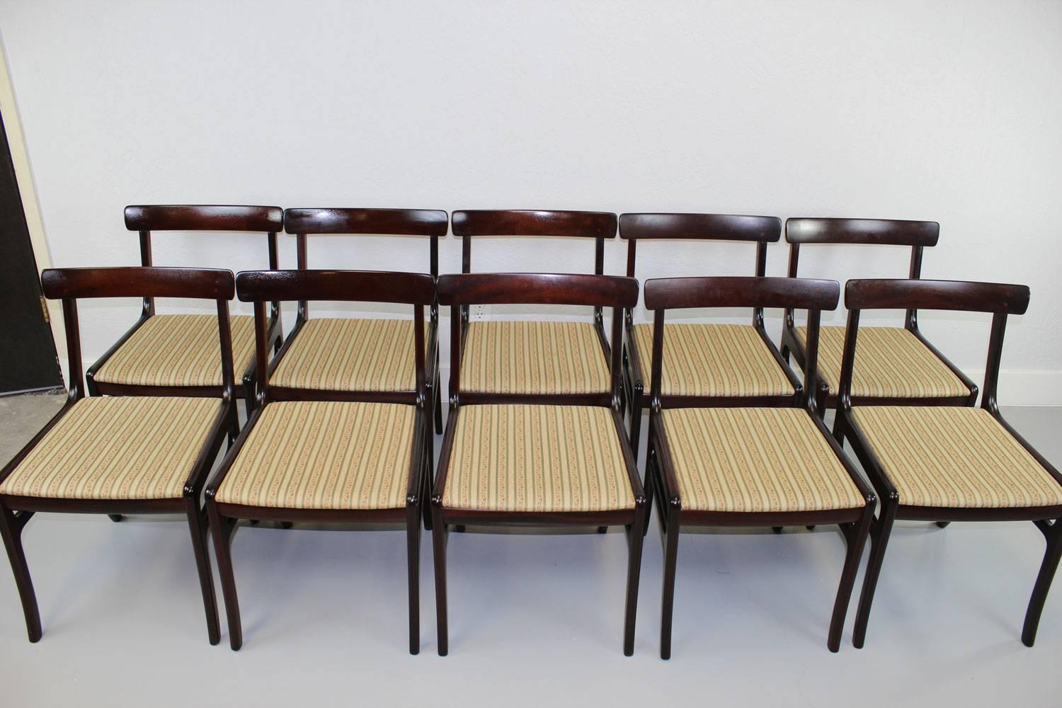 Mid-20th Century Ole Wanscher Dining Table and Twelve Chairs