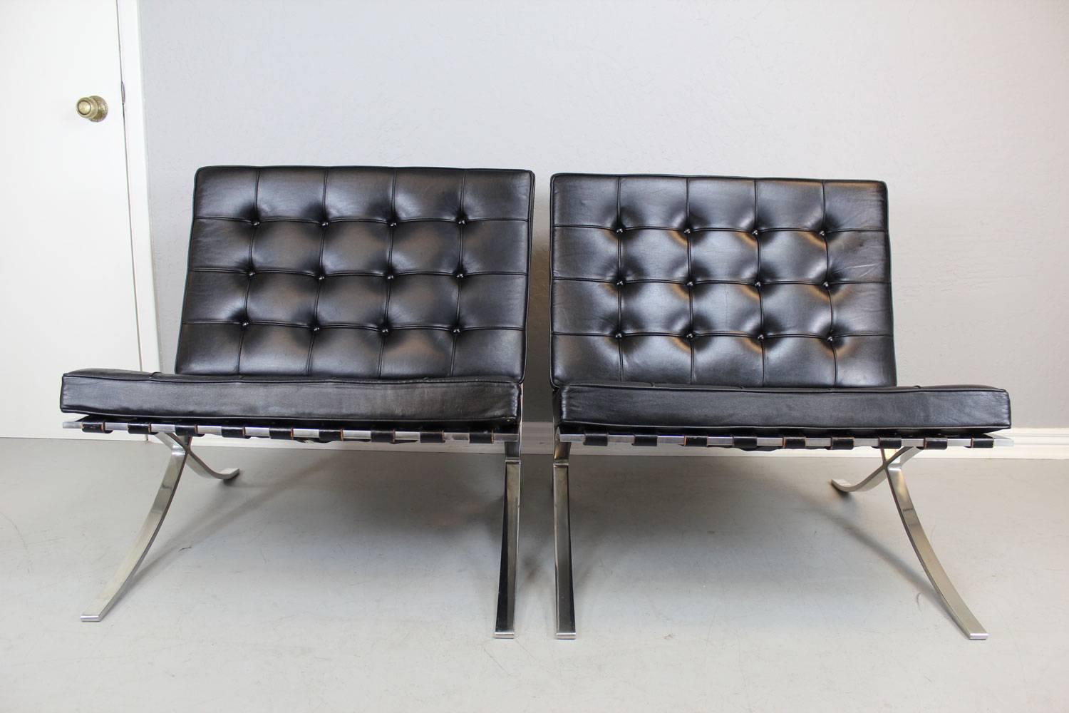 American Mies van der Rohe Barcelona Chairs (Pair) for Knoll