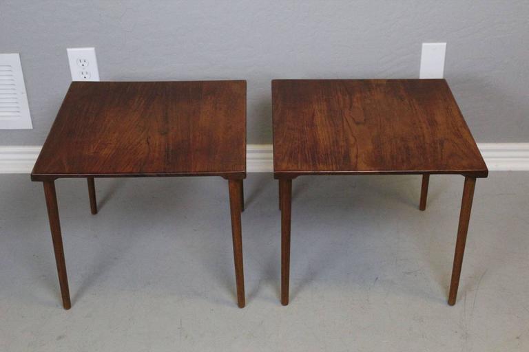 Peter Hvidt Teak Stacking End Tables Pair For Sale at 1stDibs