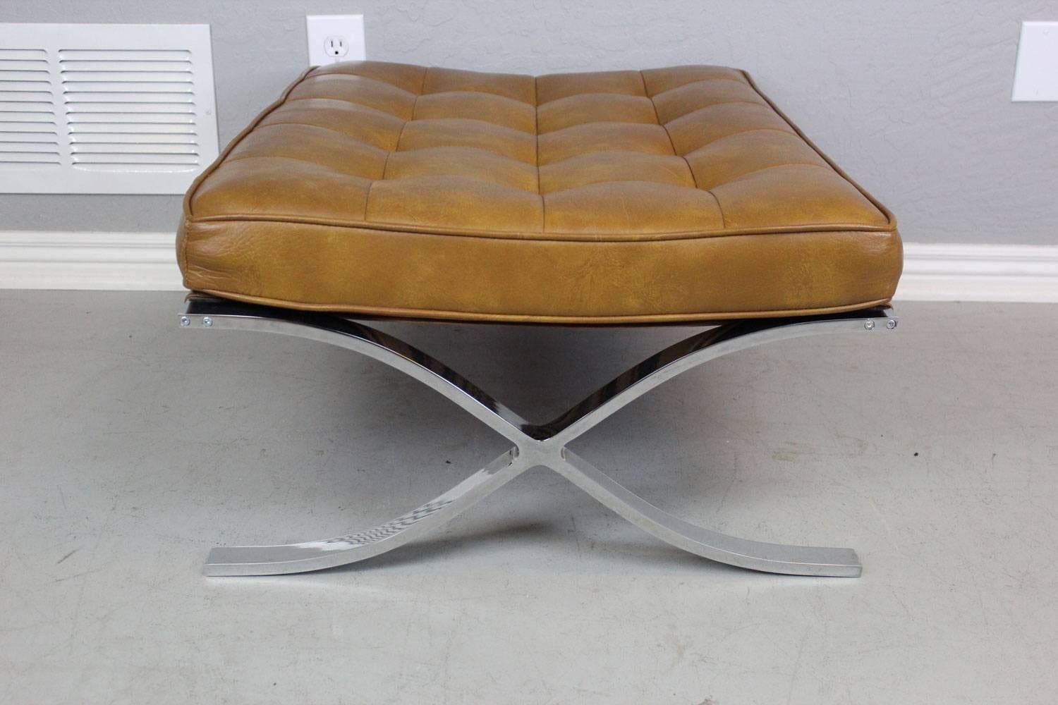 Mid-20th Century Early Barcelona Style Lounge Chairs and Ottoman