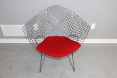 Harry Bertoia Diamond Chair with Red Wool Pad