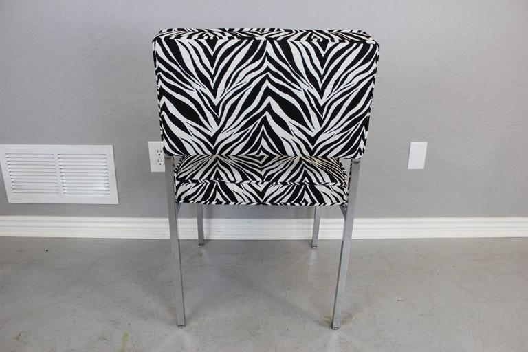 Milo Baughman Style Zebra Side Chairs, Pair For Sale at 1stDibs