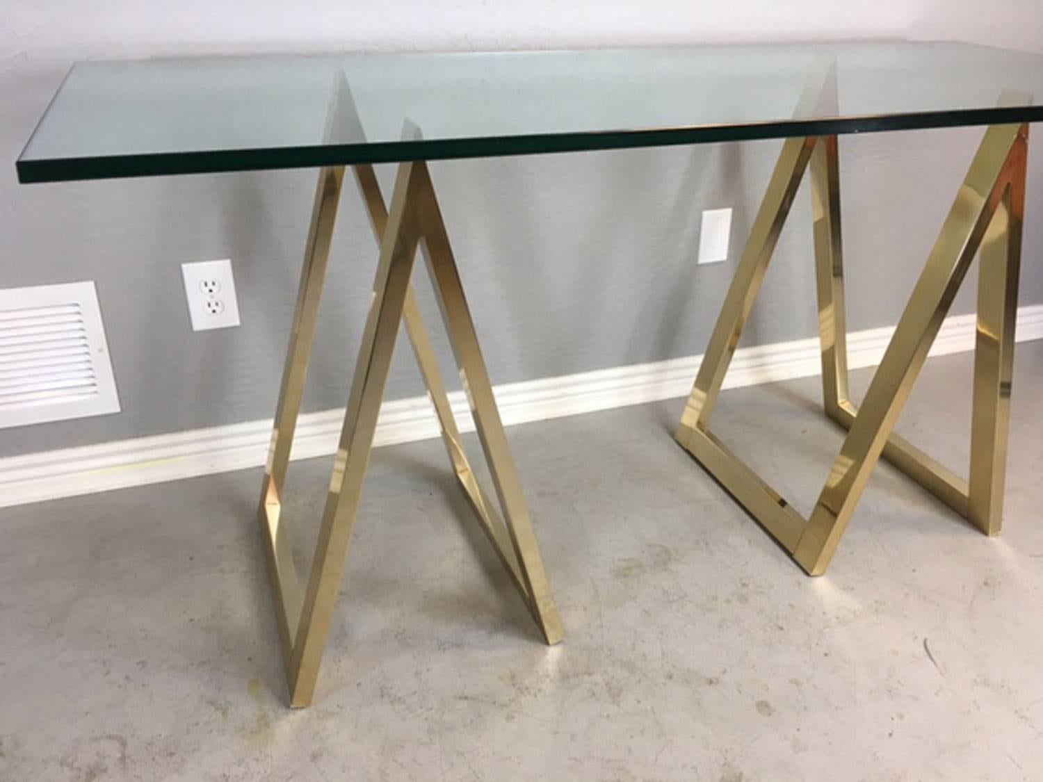 Mid-Century Modern Sawhorse or A Frame Console Table or Desk