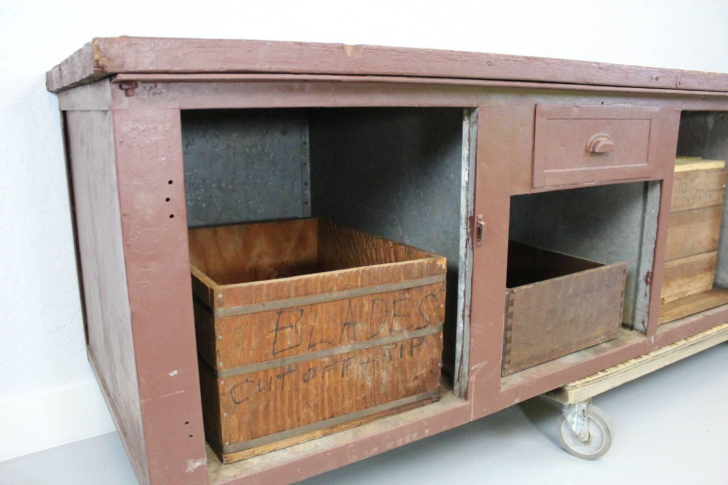 Mid-20th Century Rustic Workbench or Cabinet For Sale