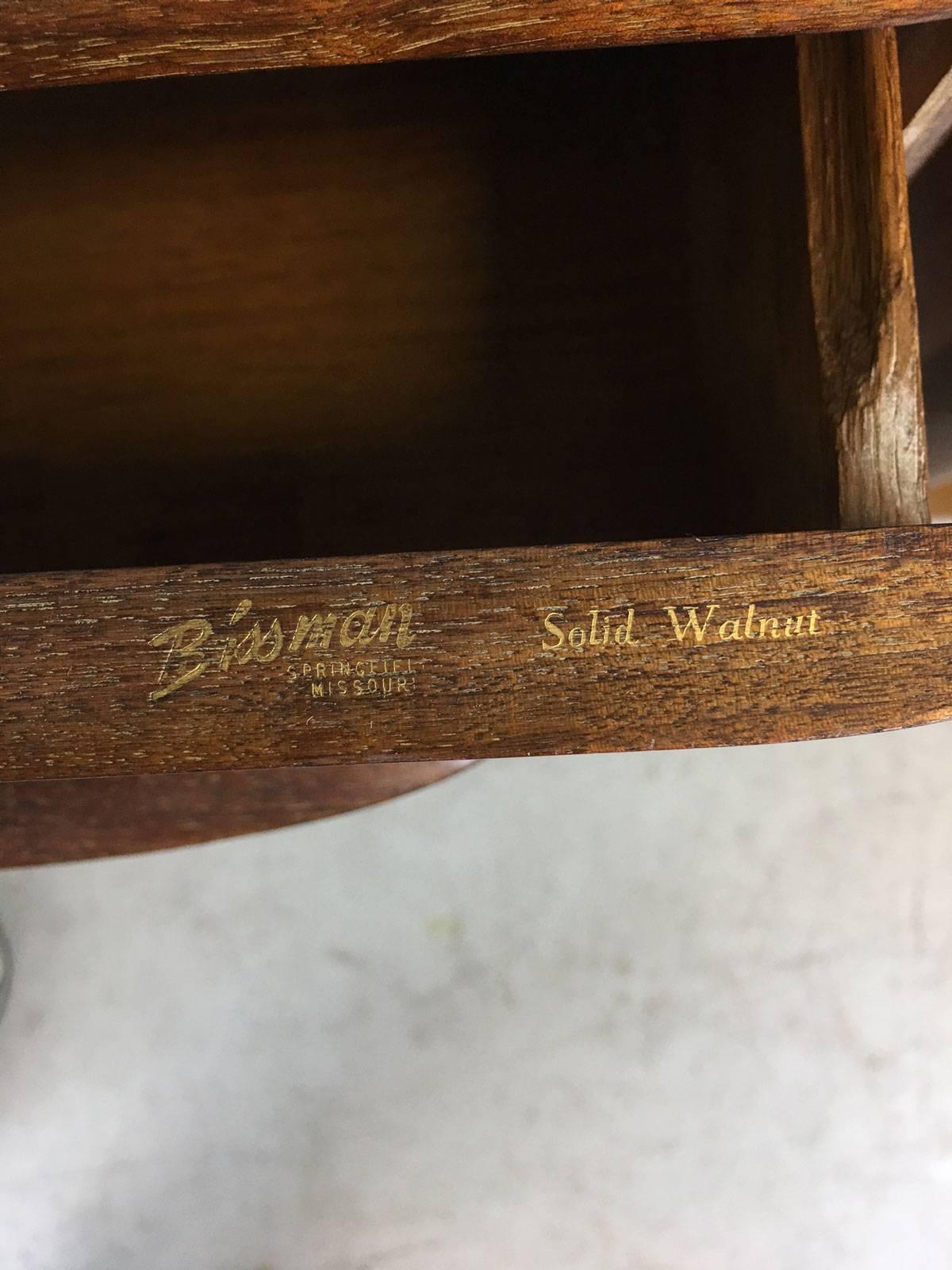 Mid-20th Century Bissman Nightstand Pair in Walnut
