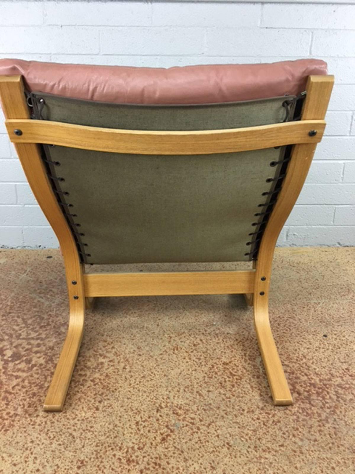 Norwegian Westnofa Leather Side Lounger Chair