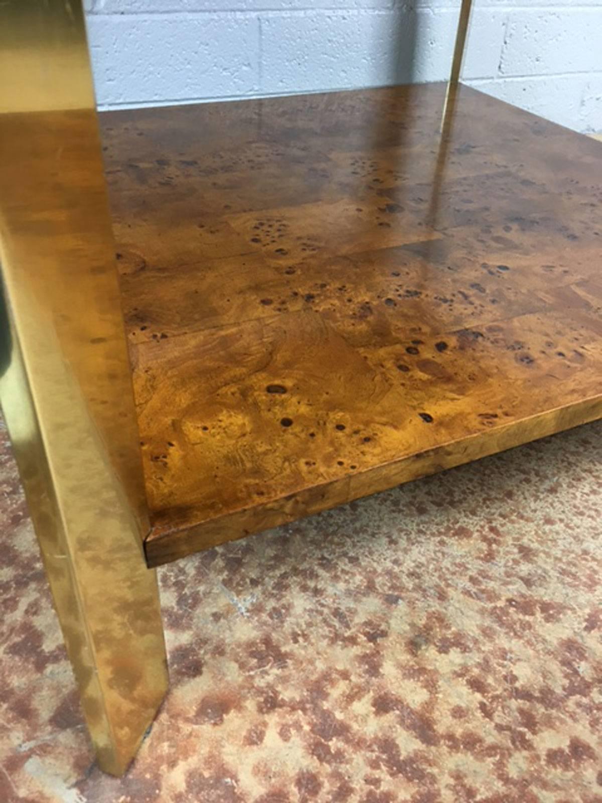 Milo Baughman Burlwood Side Table or Coffee Table In Good Condition For Sale In Phoenix, AZ