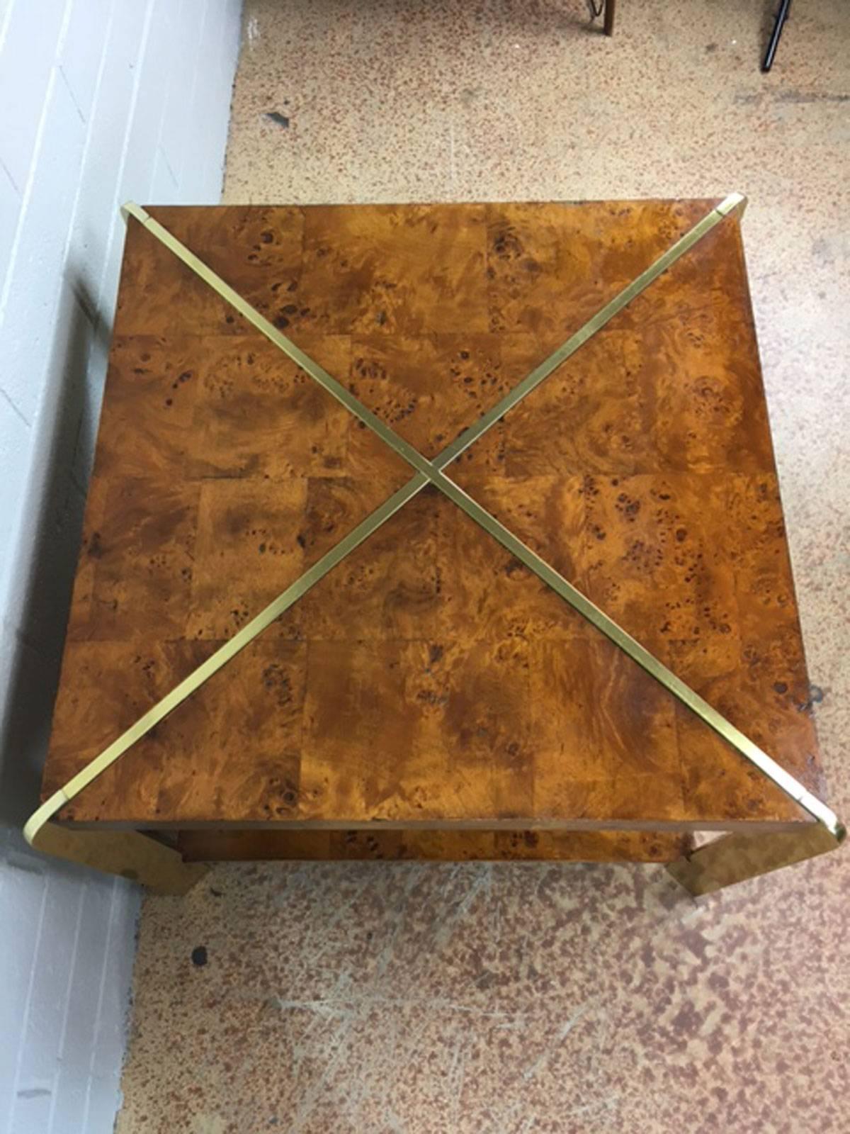 burl wood side table