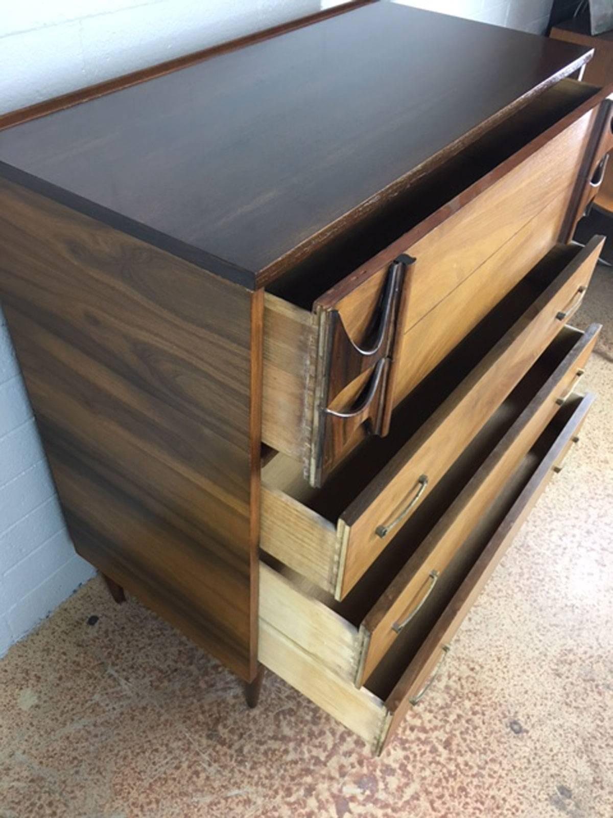 Mid-Century Modern Brasilia Highboy by Kent Coffey For Sale