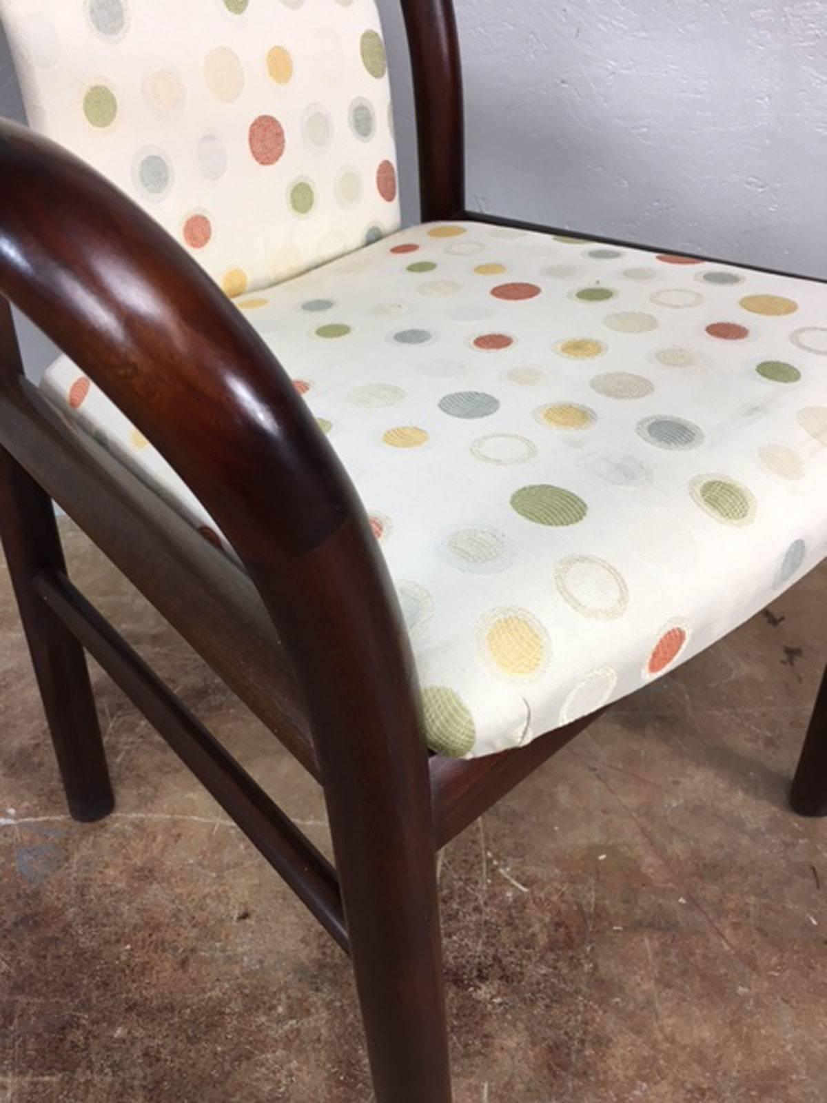 Fabric Dyrlund Rosewood Dining Chairs For Sale