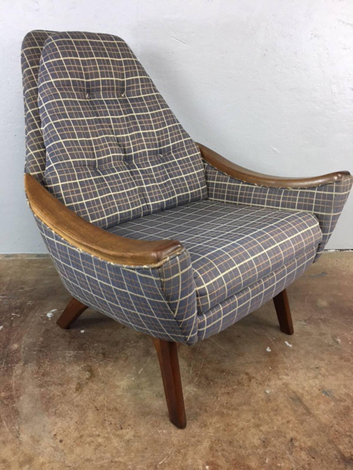 Adrian Pearsall Papa lounge chair with walnut accents and base. No rips, tears, or holes in original fabric.