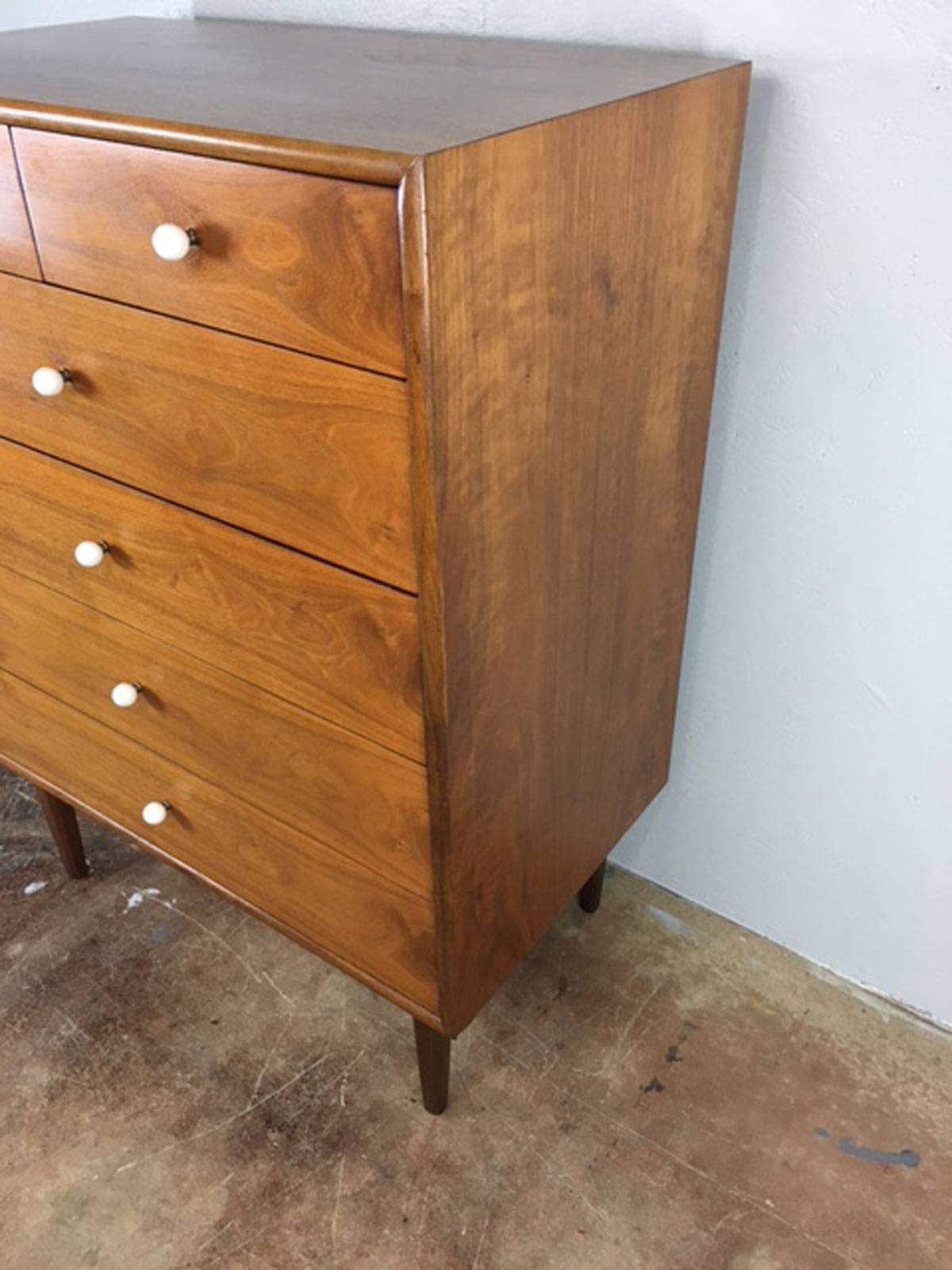 Mid-20th Century Drexel Highboy Six-Drawer Dresser by Kipp Stewart