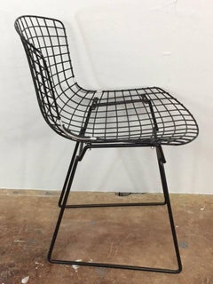 Harry Bertoia Black Wire Side Chair for Knoll