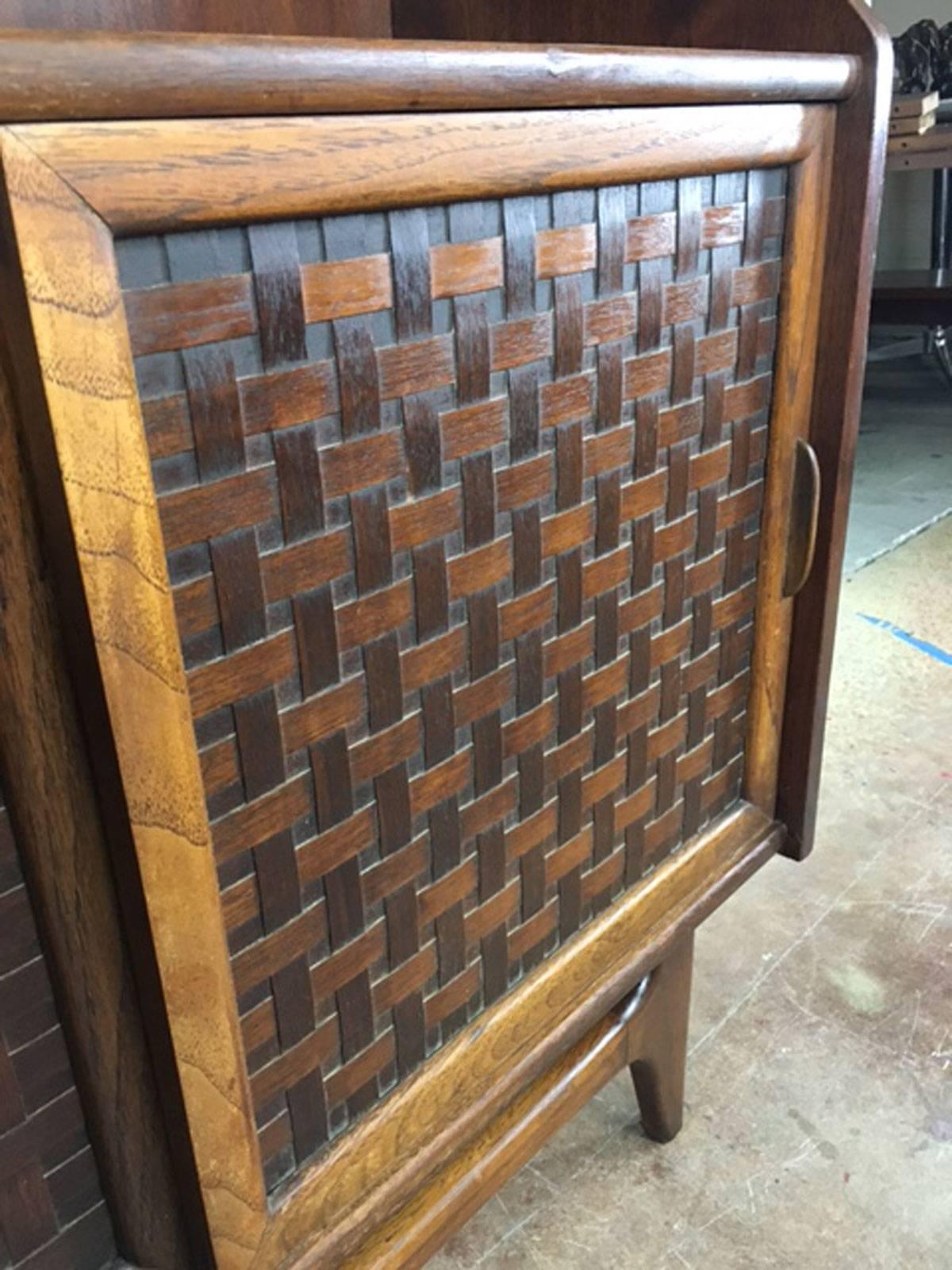 American Lane Basket Weave Hutch and Bookcase