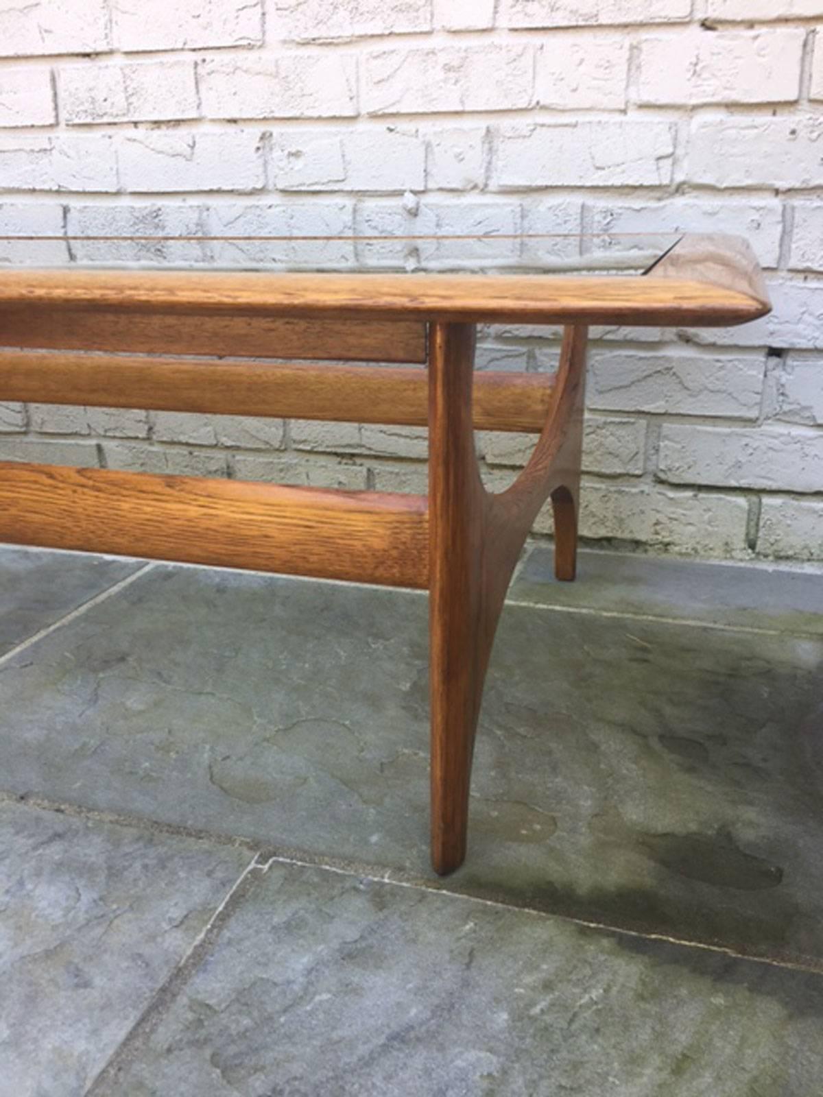 Oak Adrian Pearsall Style Atomic Coffee Table by Lane