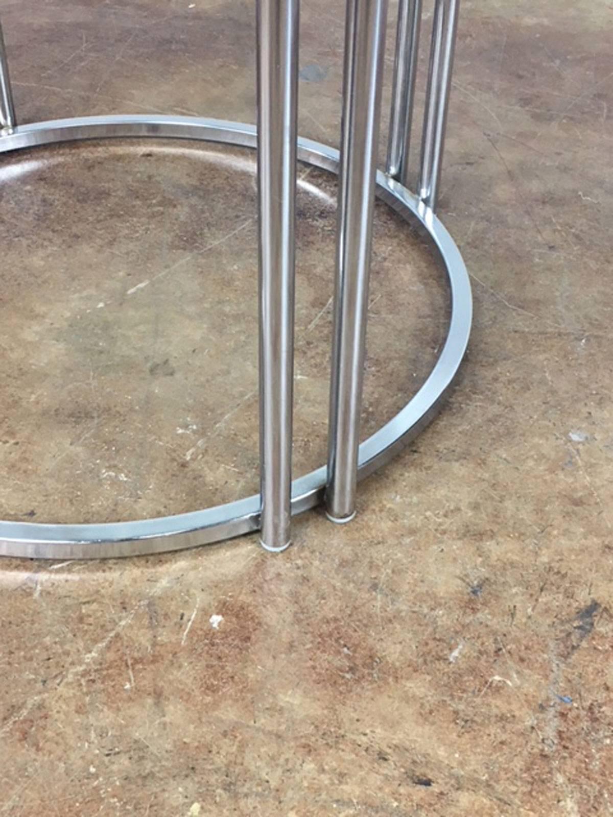Milo Baughman Chrome Double Tube Base Dining Table  In Excellent Condition In Phoenix, AZ