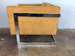 Milo Baughman Chrome Wrapped Cube Chair