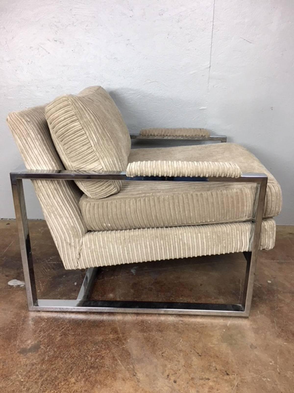 American Milo Baughman Lounge Chair, Pair