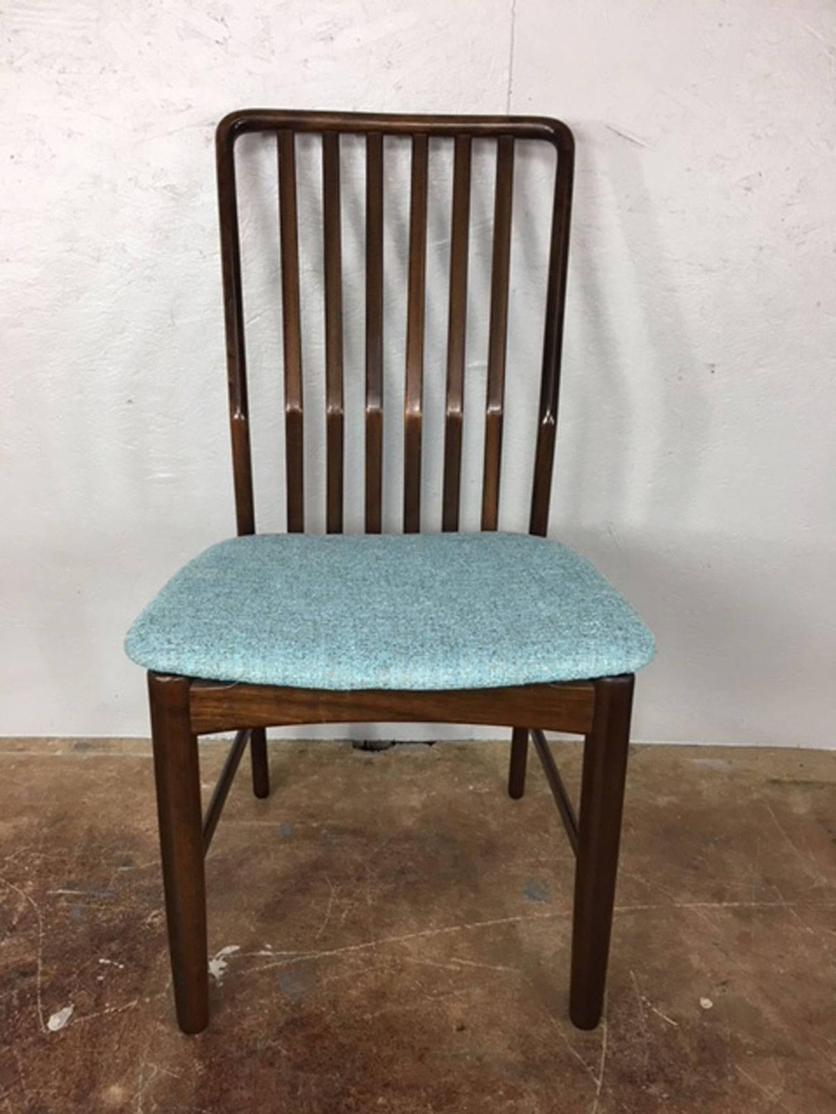 Upholstery Svend Madsen Set of Six Rosewood Dining Chairs For Sale