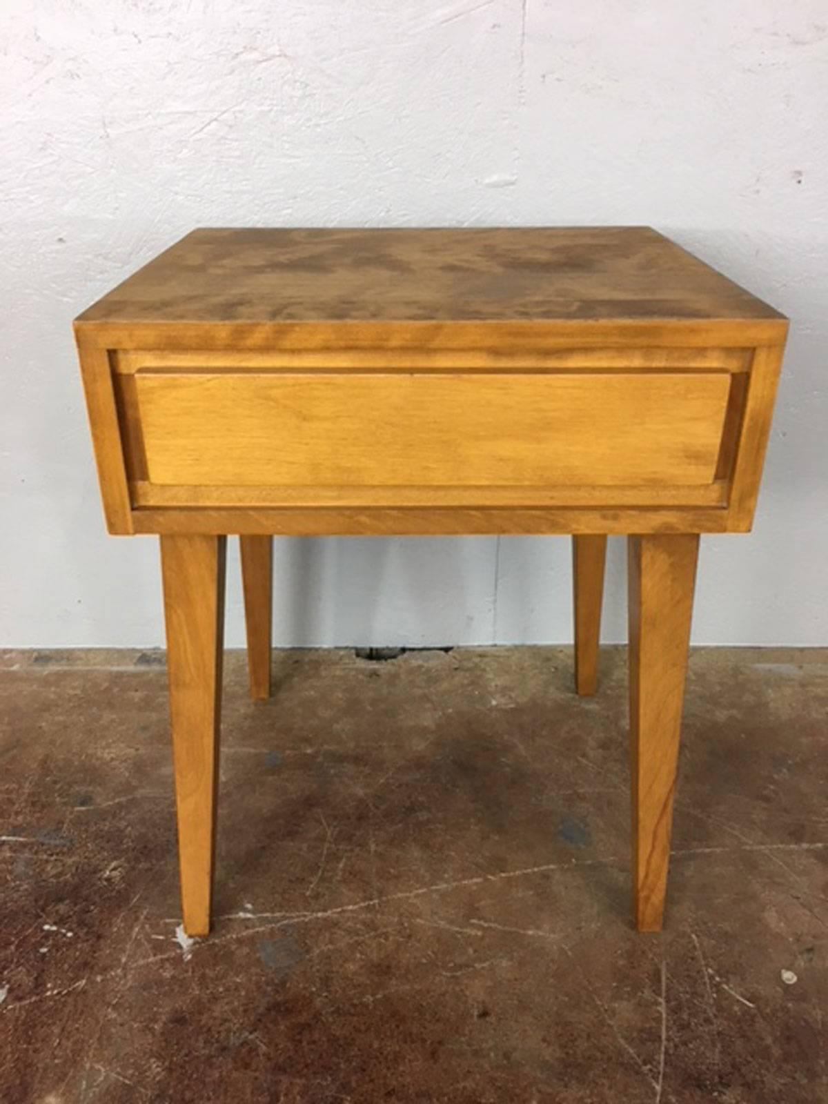 Conant Ball nightstand or end table with pull-out drawer, circa 1960s.