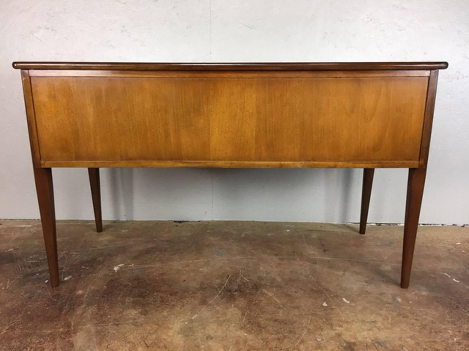 Mid-20th Century External Frame Danish Desk in Pecan and Walnut For Sale