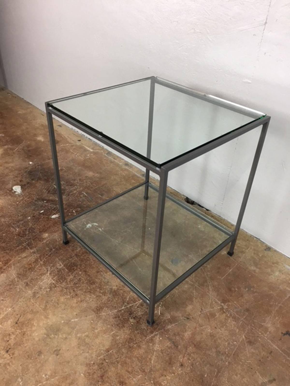 Mid-Century Modern Florence Knoll Two-Tiered Chrome and Glass Side Table For Sale