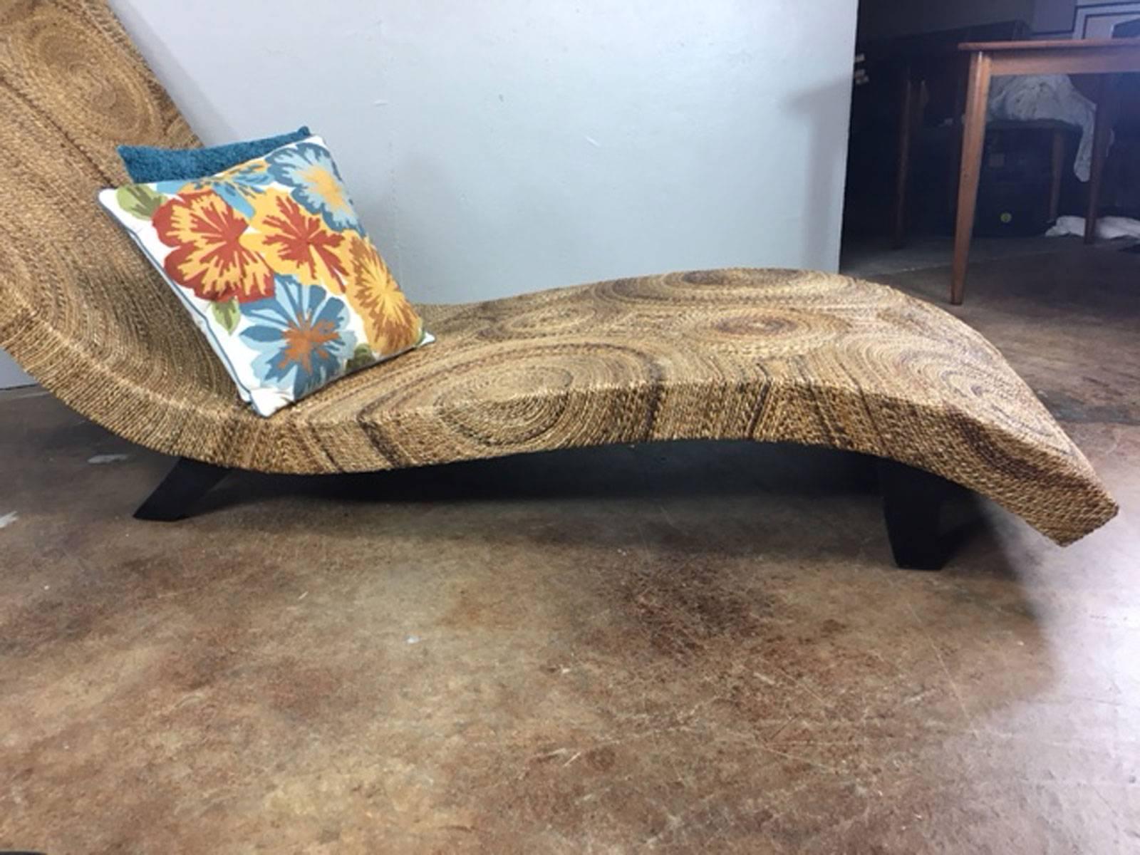 Twine Wrapped Chaise Lounge Chair In Excellent Condition In Phoenix, AZ