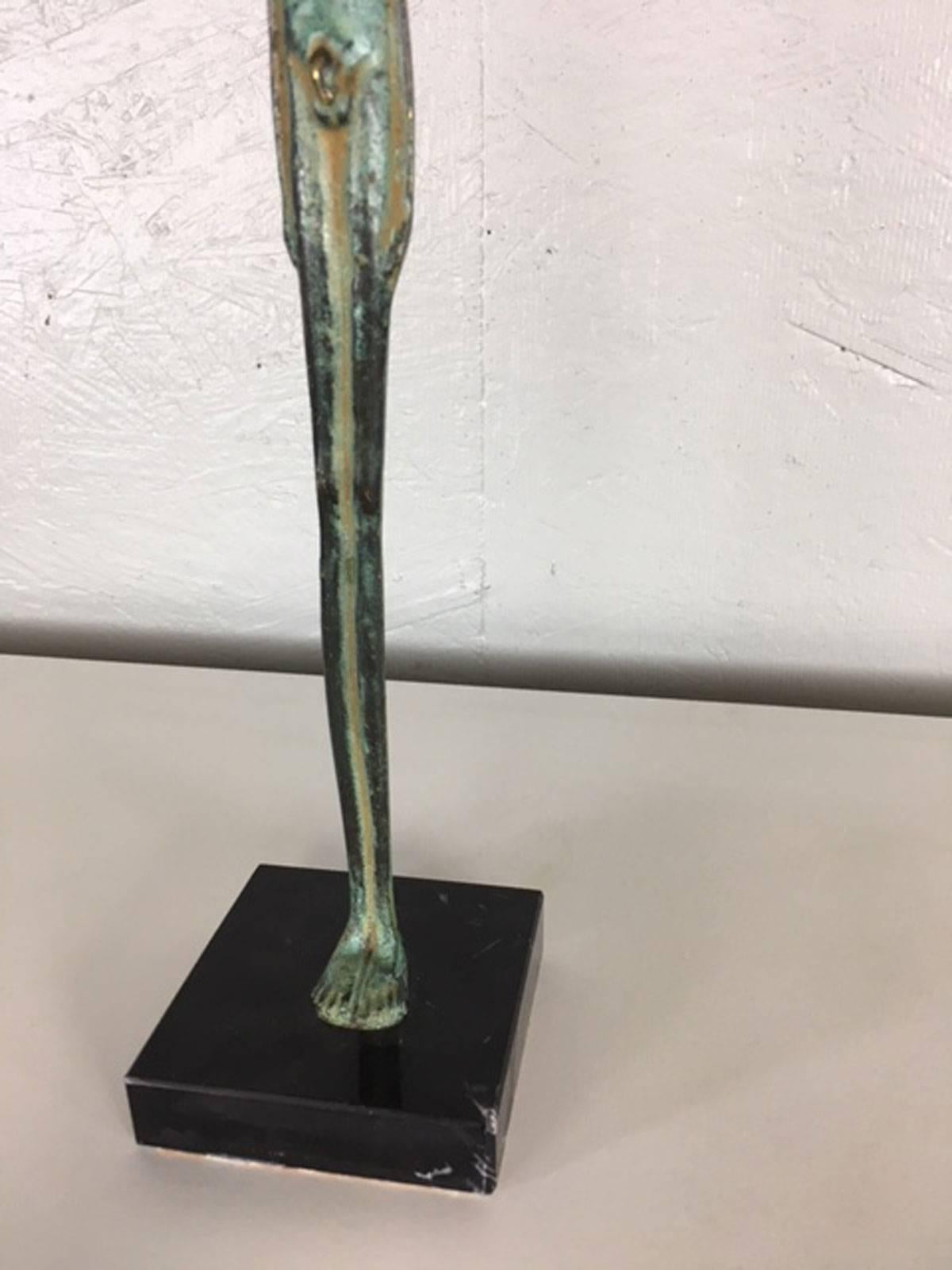 Mid-Century Modern Giacometti Style Bronze Sculpture For Sale