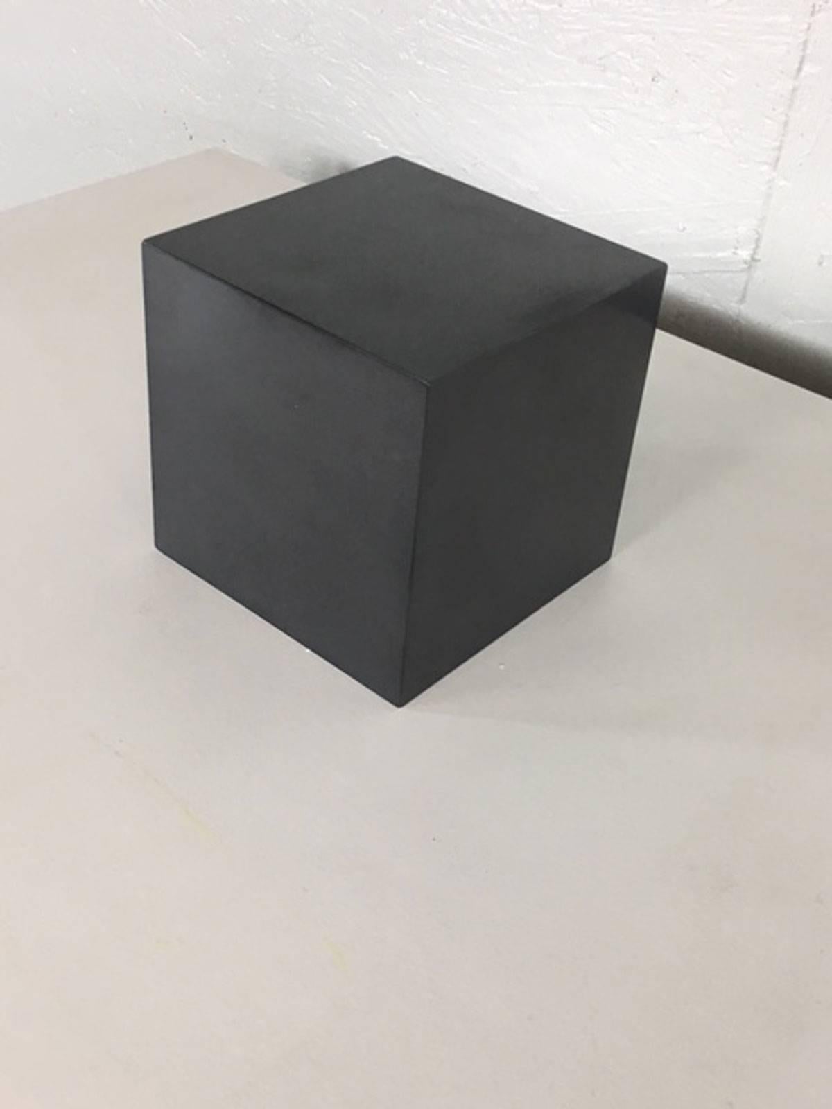 Extraordinary graphite aluminium cube by Susan York for wall display, circa 2000s. Quite heavy. Substantial. Thought provoking piece.