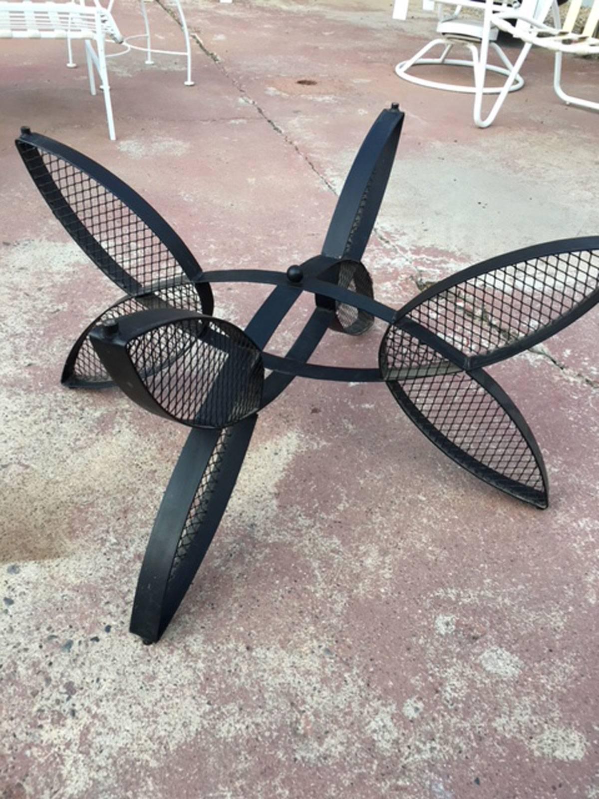 Maurizio Tempestrini Iron Butterfly Base Coffee Table for Salterini In Good Condition For Sale In Phoenix, AZ