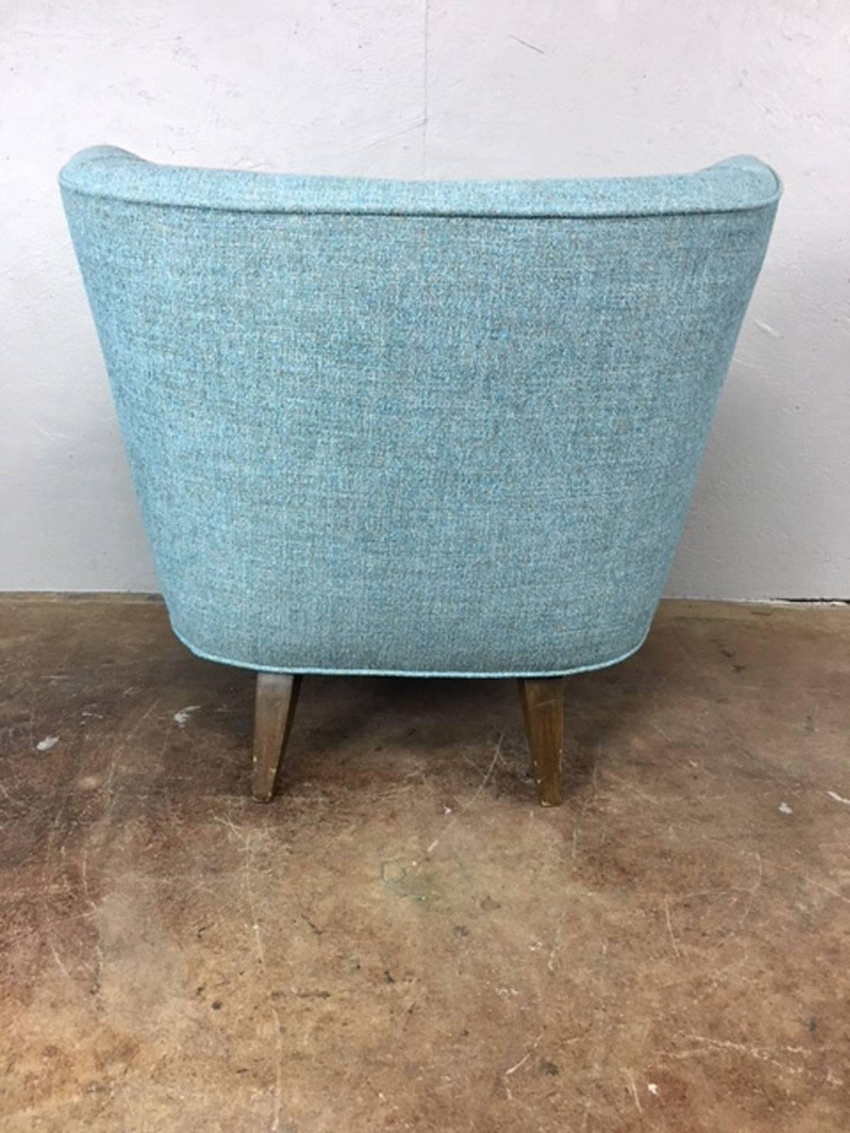 Mid-Century Modern Low Profile Club Chair, Pair For Sale