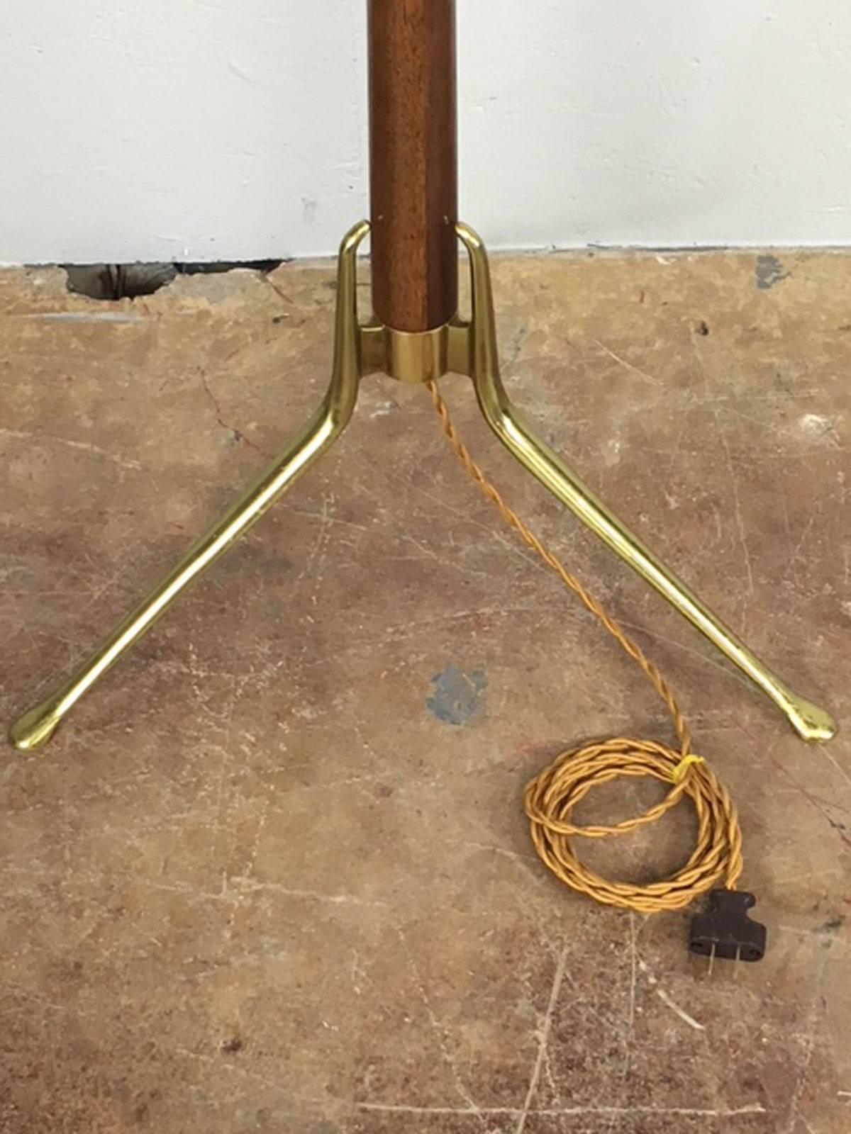 Brass Gerald Thurston Dome Floor Lamp For Sale