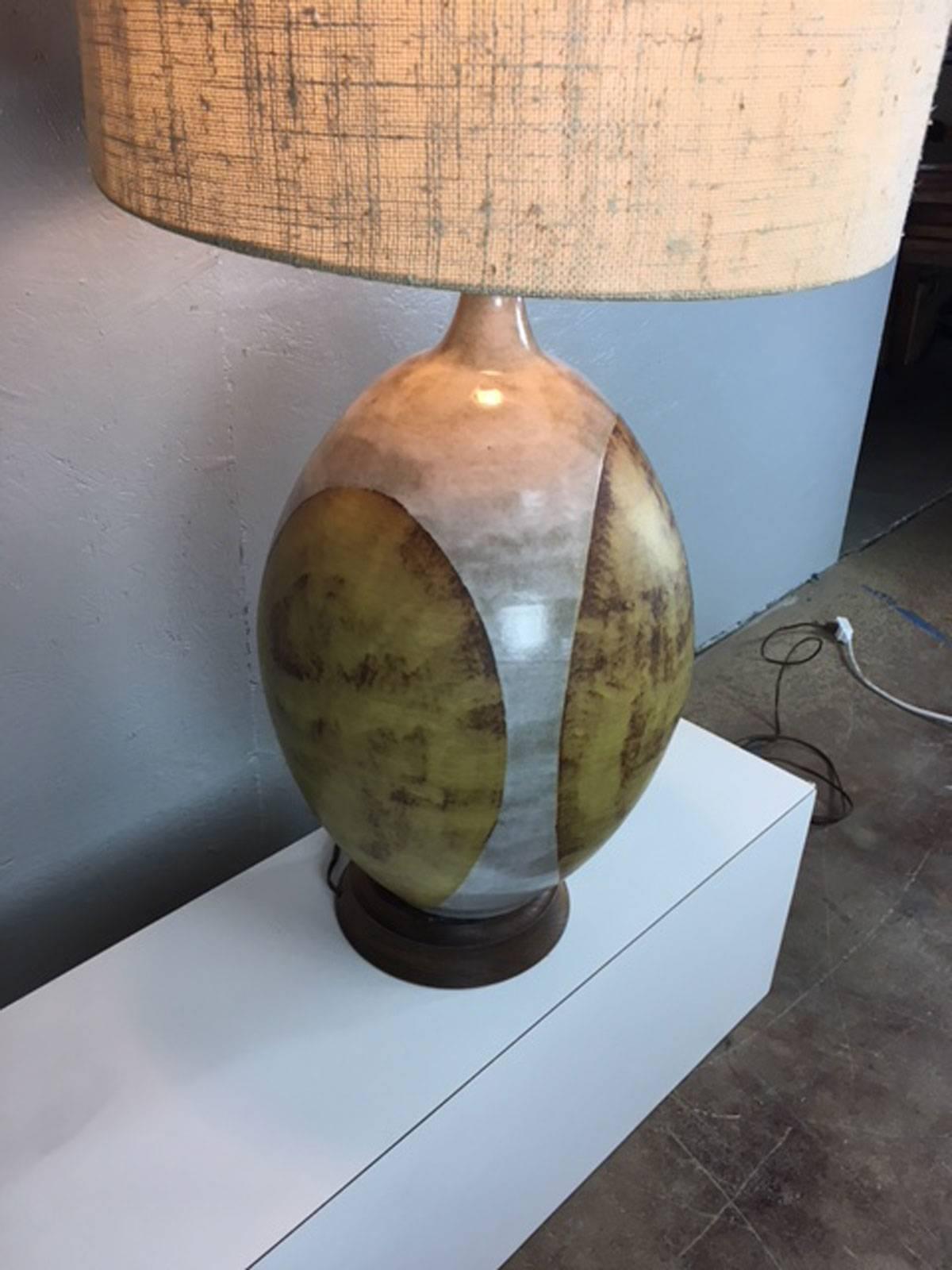 American David Cressey Large Ceramic Lamp