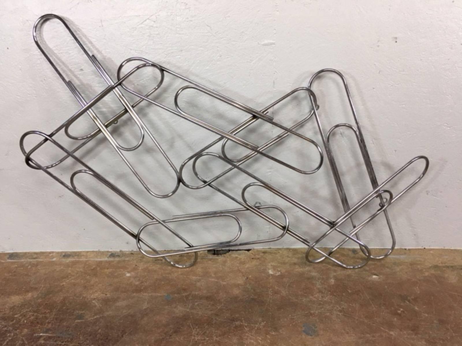 Signed paperclip wall art sculpture by Curtis Jere. Can be hung horizontally or vertically.