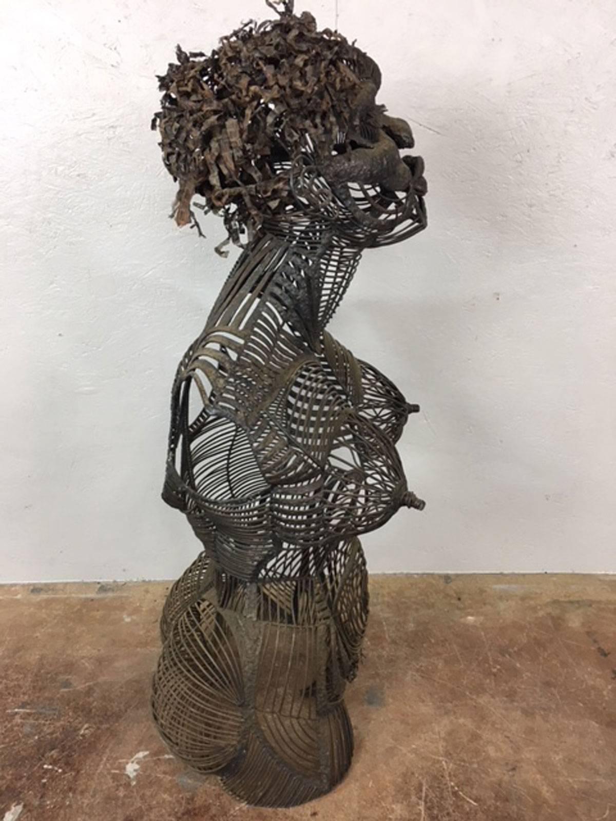 Folk Art Sculpture of a Woman Titled Lucy by Dale Edwards For Sale