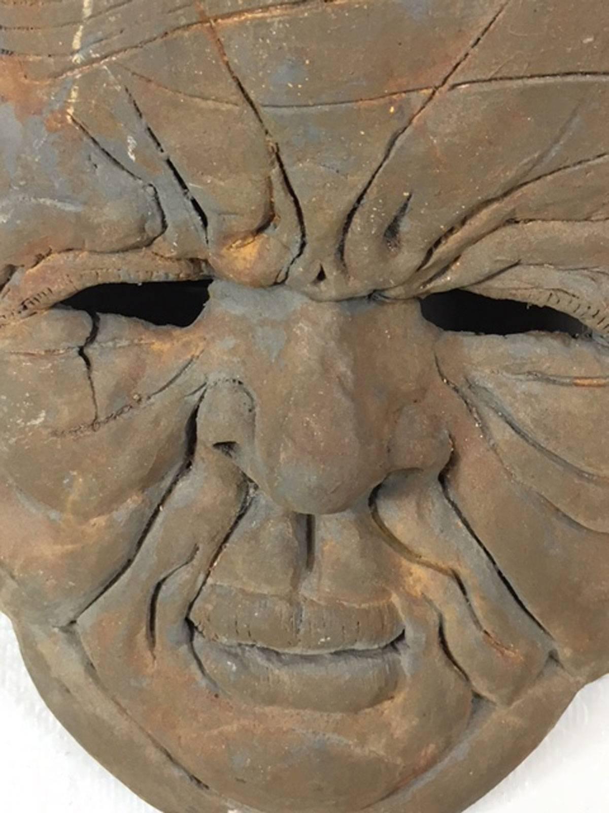 Sculpted Mask of a Face by Dale Edwards  In Excellent Condition For Sale In Phoenix, AZ
