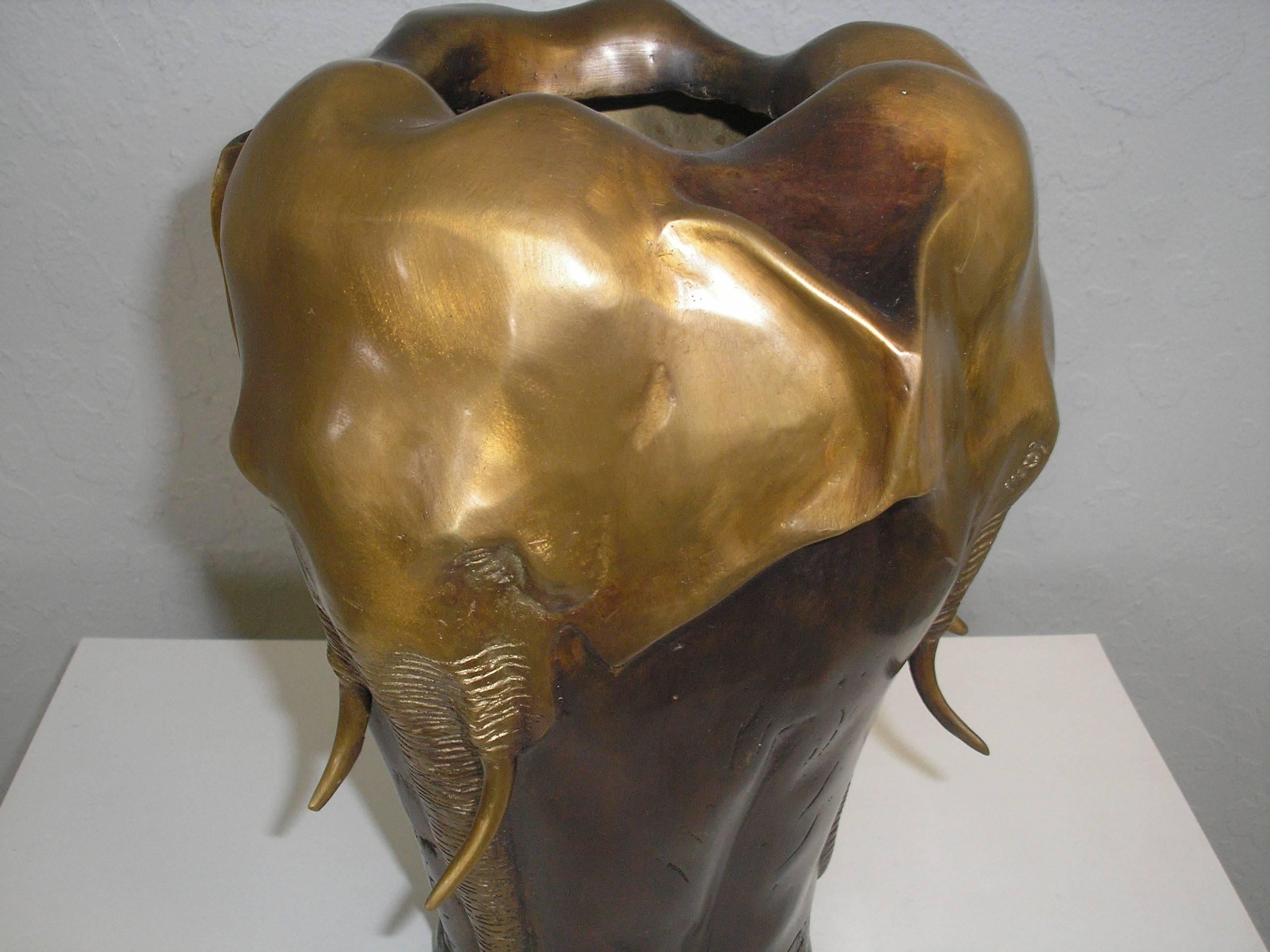 Bronze Elephant Vase by P. J. Mene at 1stDibs