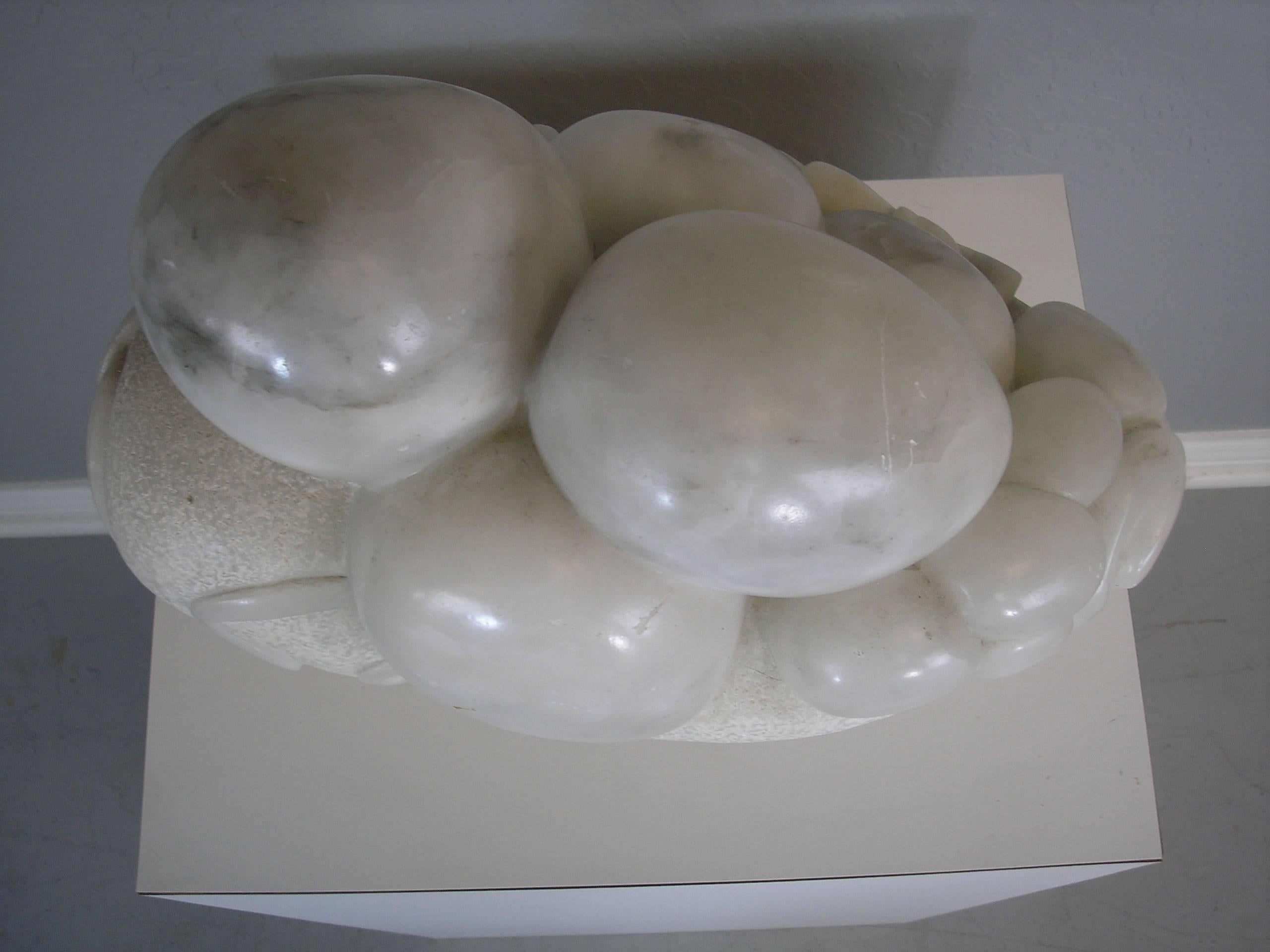 Carved Marble Sculpture by Marion M. Sussler 1978 Entiltled Nesting Eggs For Sale