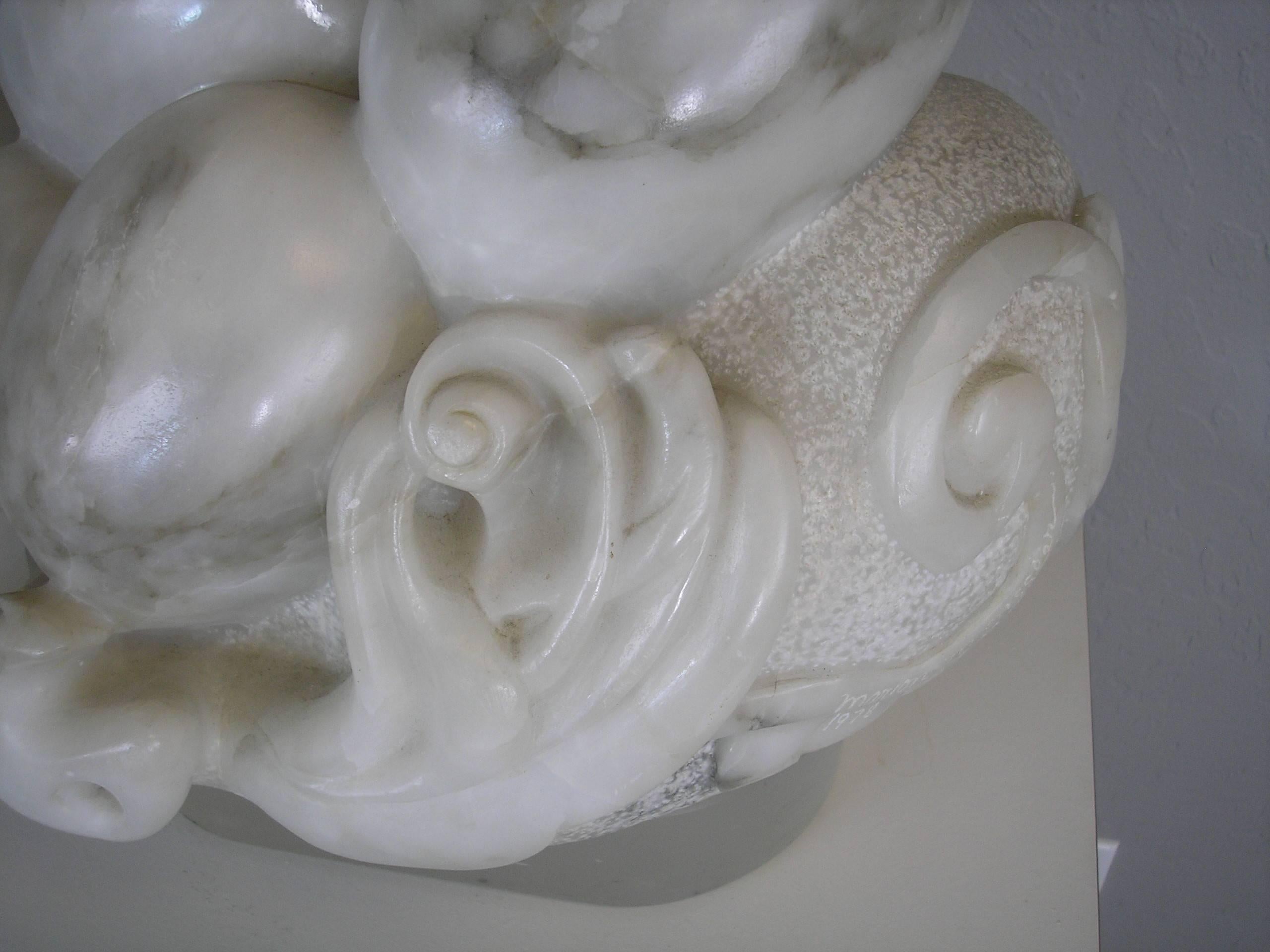 Marble Sculpture by Marion M. Sussler 1978 Entiltled Nesting Eggs In Excellent Condition For Sale In Phoenix, AZ