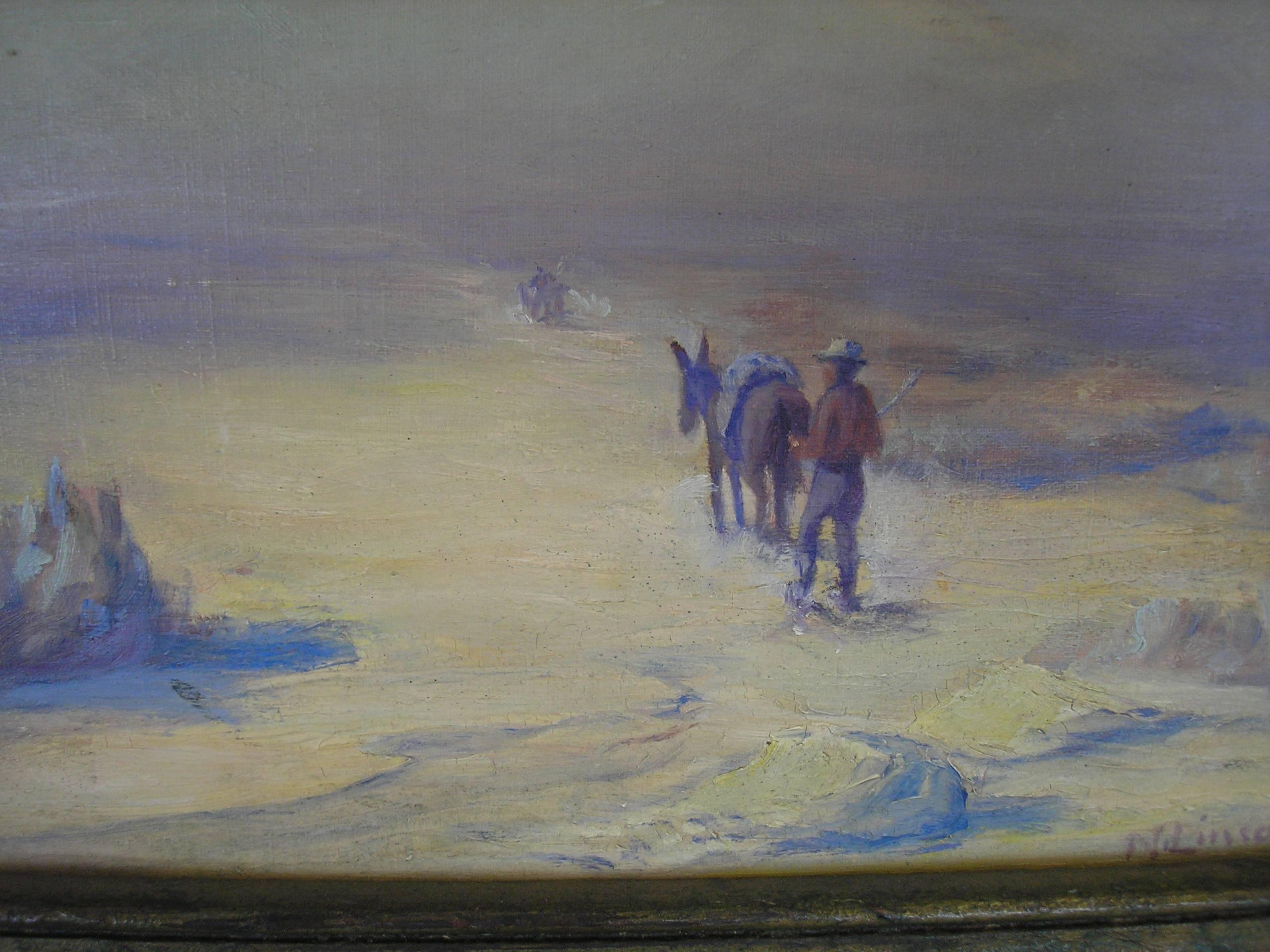 For your consideration is an original signed oil painting by N. Lincoln Smith, circa 1940. On art board. Depicts a lone cowboy and his horse. Condition very good. Original frame.