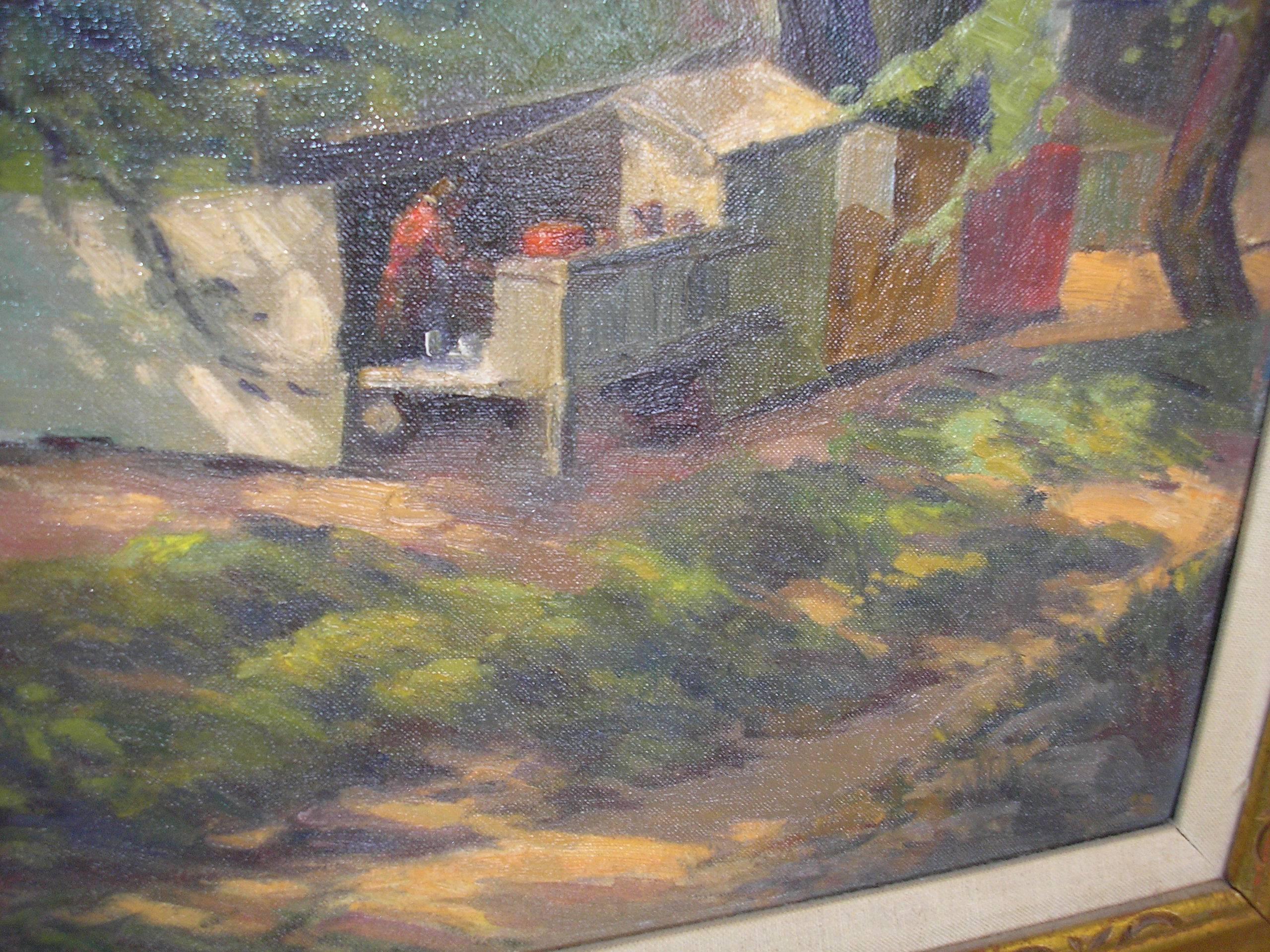 Hand-Painted Original Oil Painting by Axel Linus, circa 1950