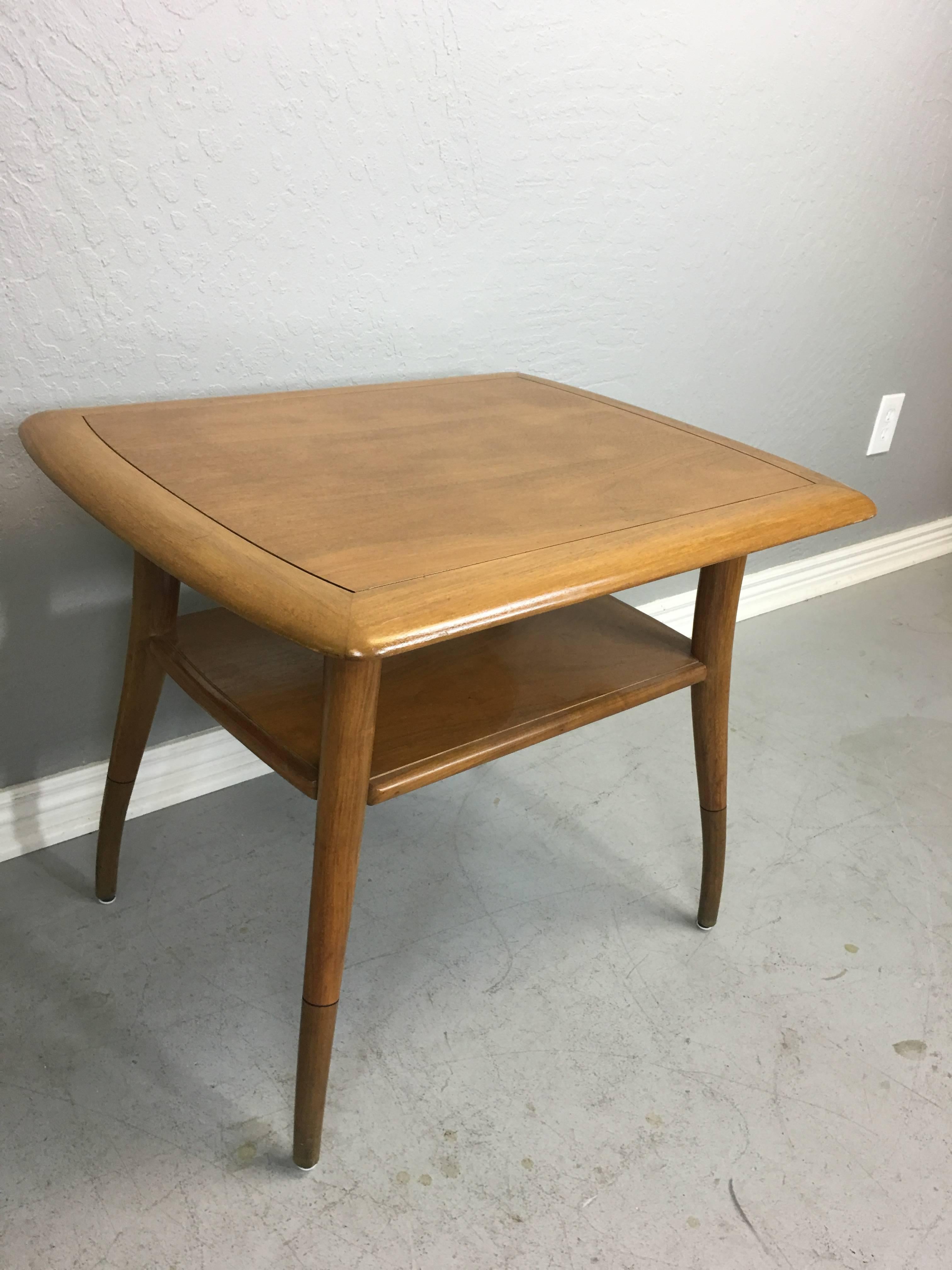 Mid-Century Modern Tomlinson Teak End Table Attributed to T.H. Robsjohn For Sale