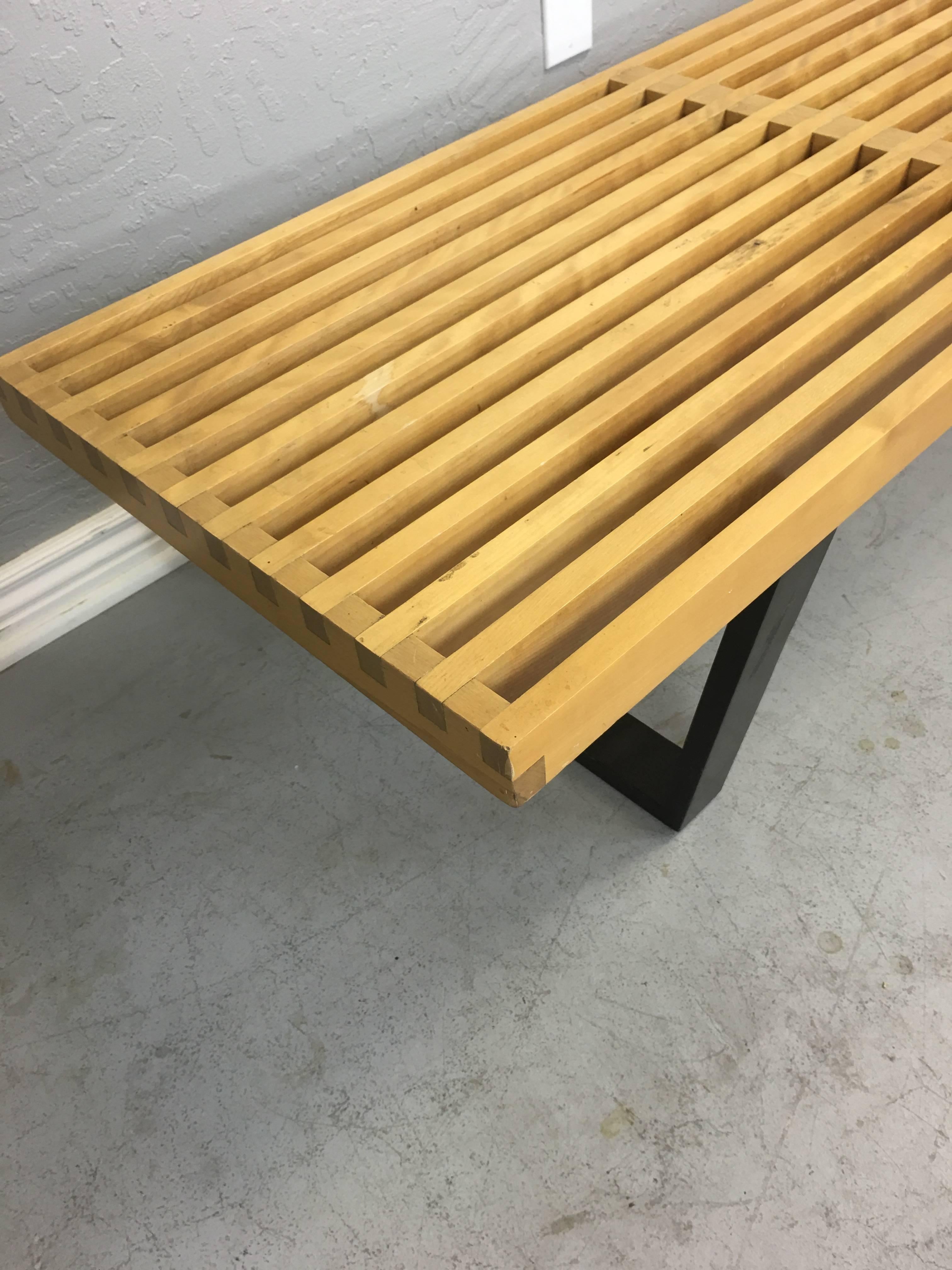 American George Nelson for Herman Miller Wood Slat Bench, circa 1970